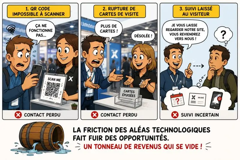Stand tonneau percé et collecte de contacts sur salon professionnel
